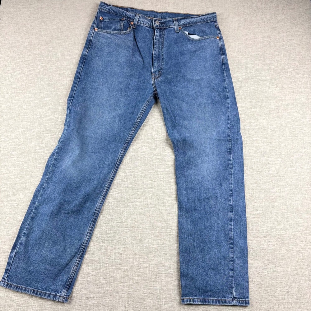 Levis 505 Mens 38x30 Light Distress Jeans Thigh Fade ** Vintage Style ** Denim